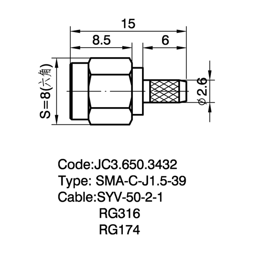 JC3.650.3432  SMA-C-J1.5-39