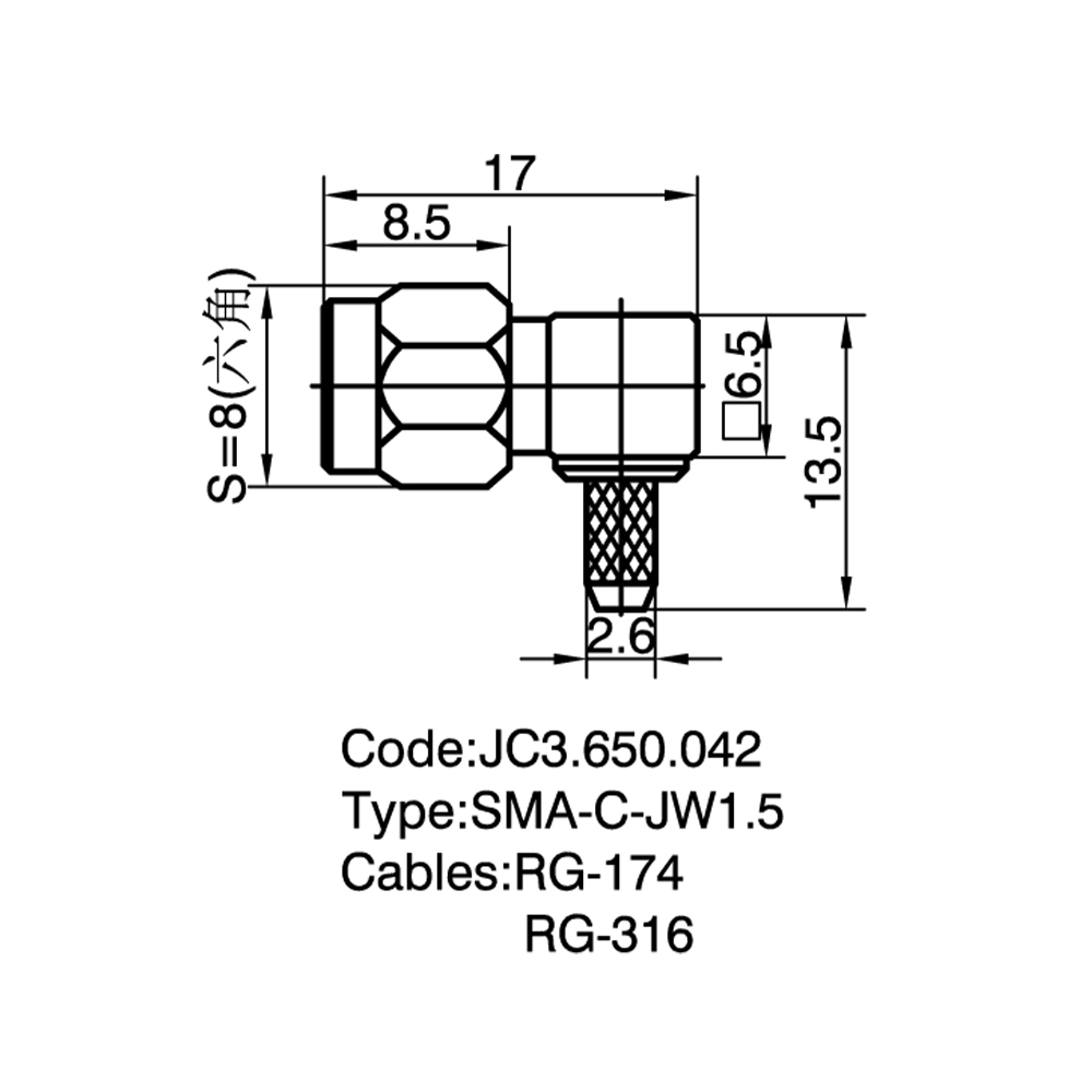 JC3.650.042  SMA-C-JW1.5(General 1.0)