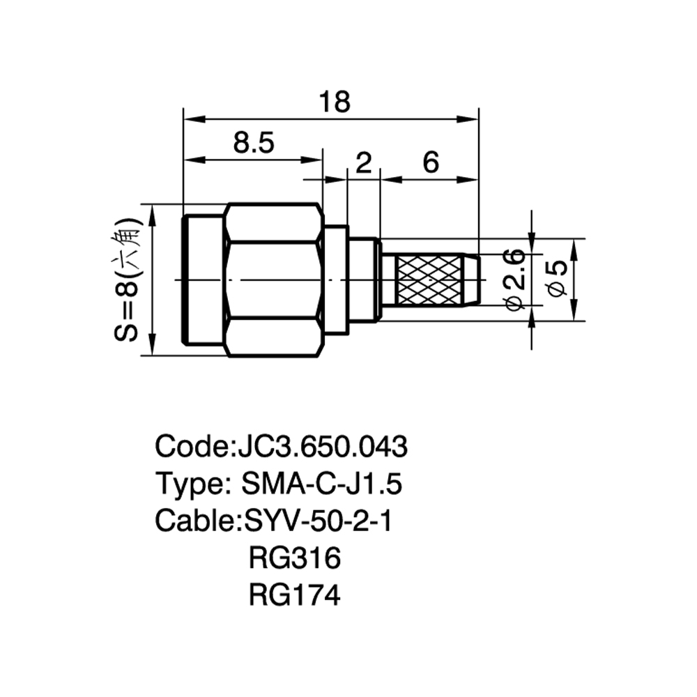 JC3.650.043  SMA-C-J1.5