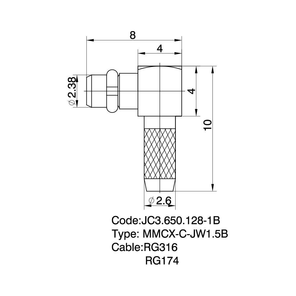 JC3.650.128-1B  MMCX-C-JW1.5B