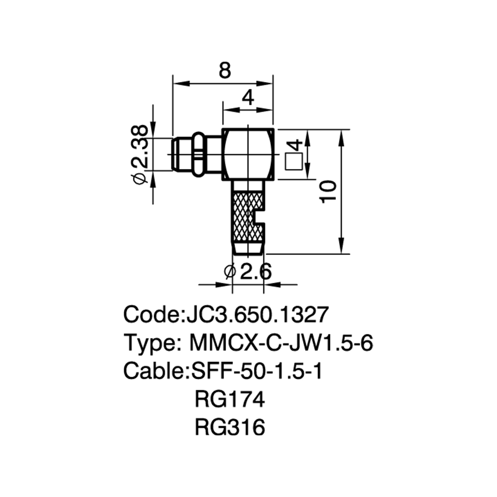 650.1327  MMCX-C-JW1.5-6