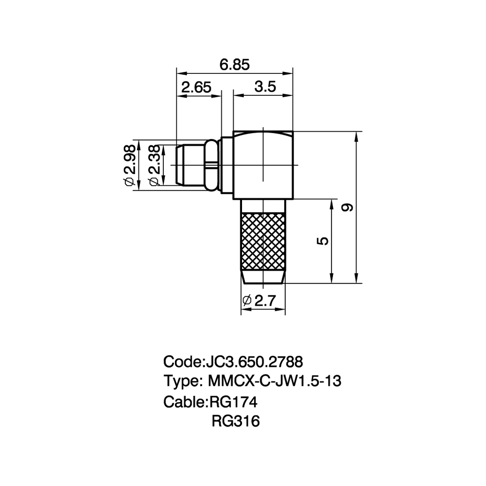 JC3.650.2788  MMCX-C-JW1.5-13