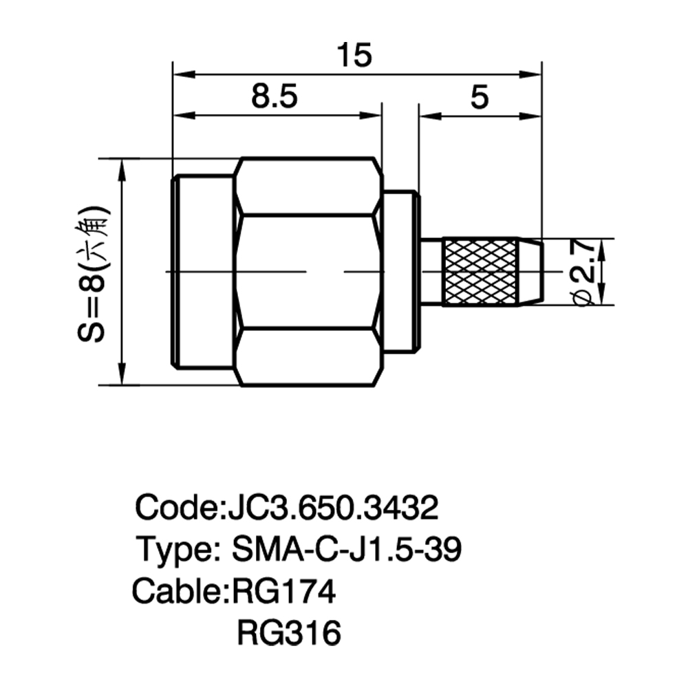 JC3.650.3432  SMA-C-J1.5-39