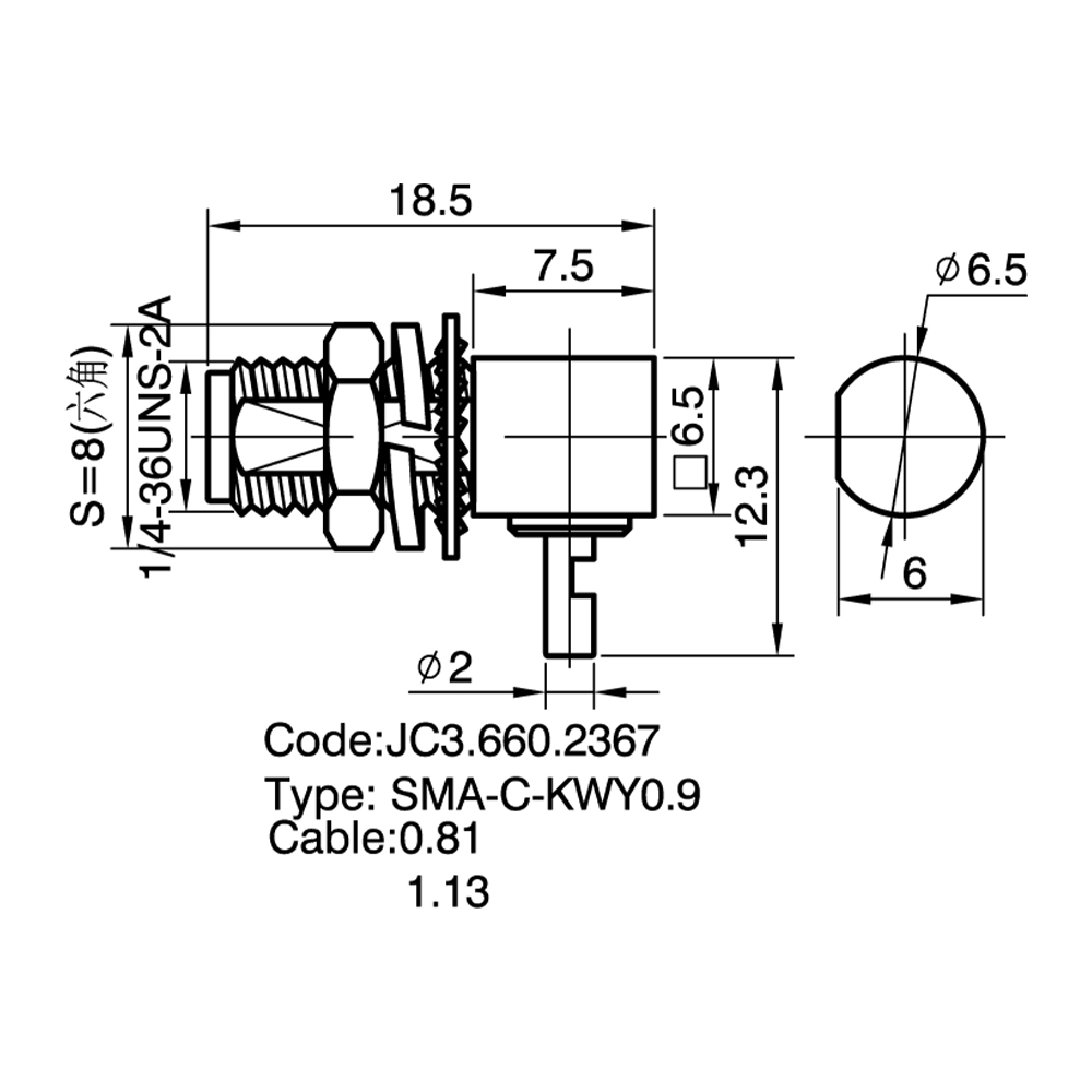 JC3.660.2367  SMA-C-KWY0.9