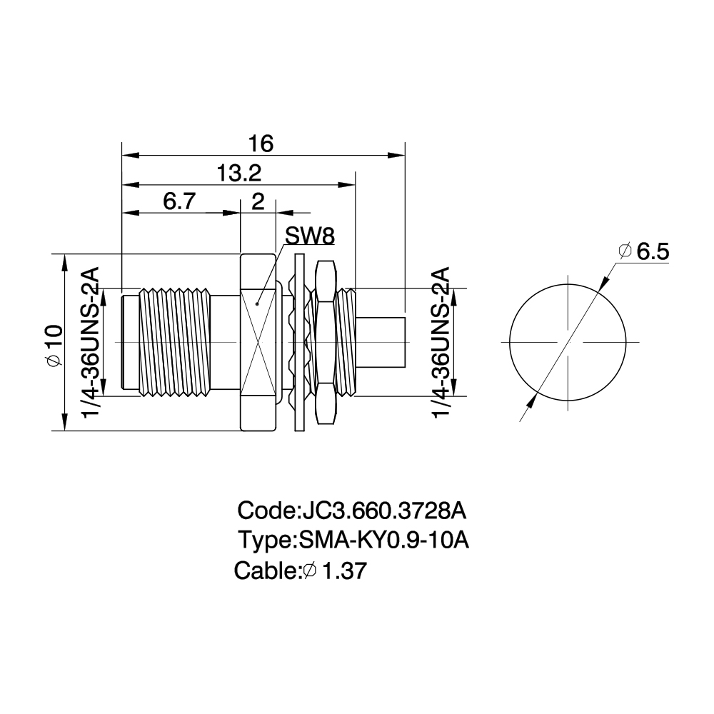 JC3.660.3728A  SMA-KY0.9-10A