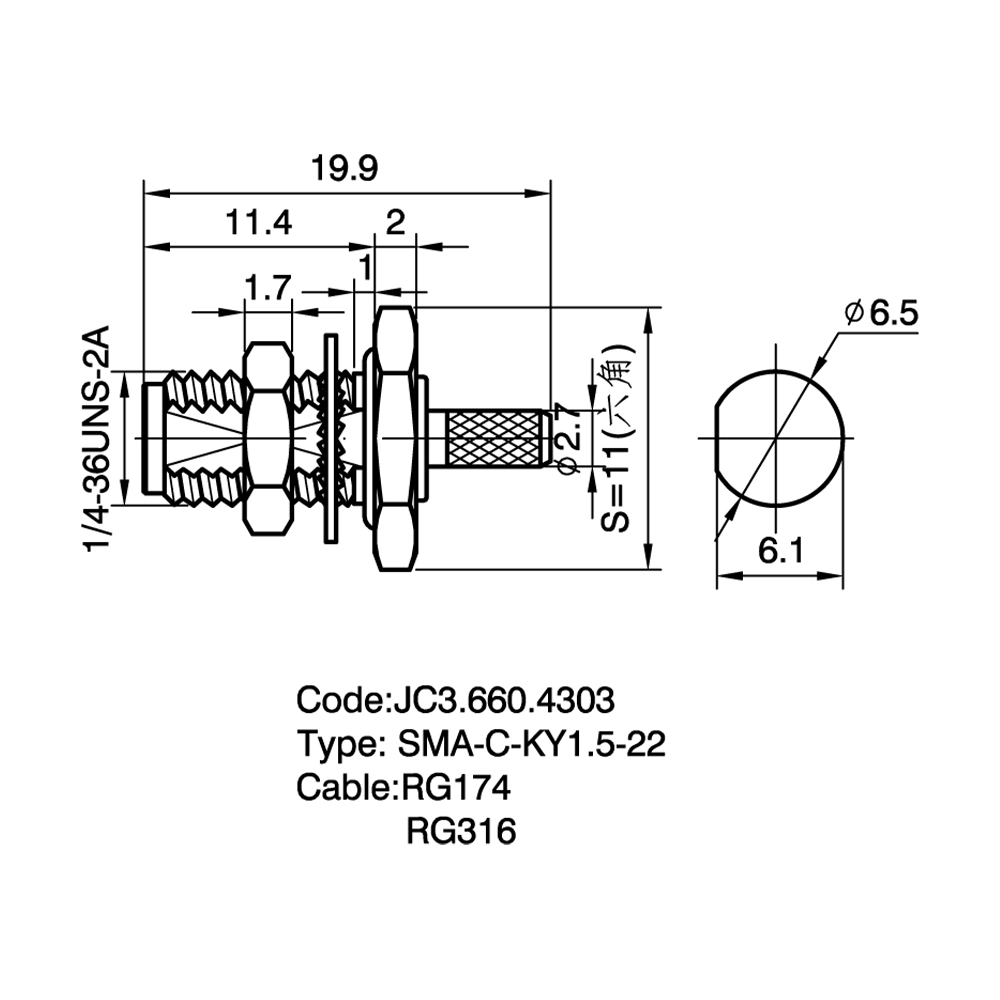 JC3.660.4303  SMA-C-KY1.5-22