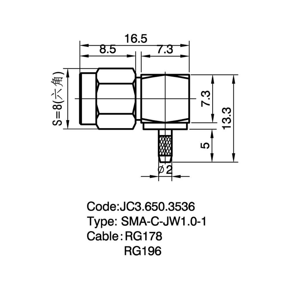 JC3.650.3536  SMA-C-JW1.0-1