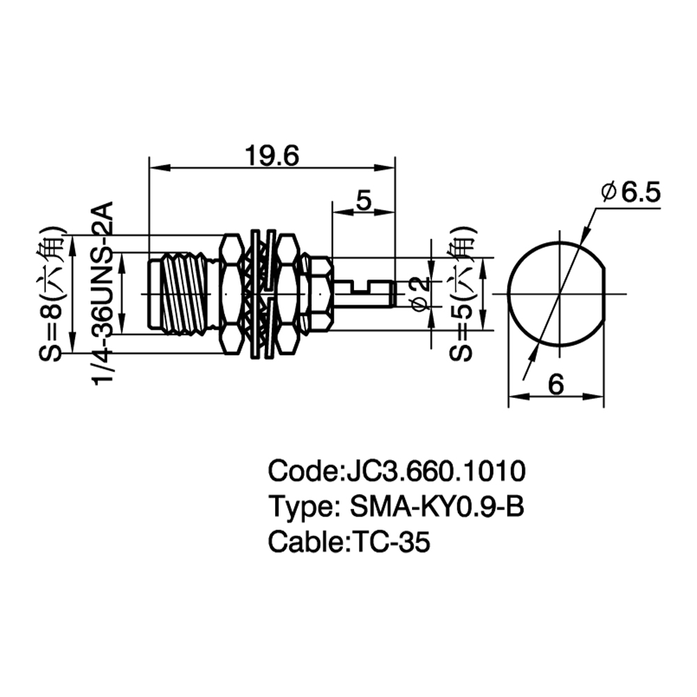 JC3.660.1010  SMA-KY0.9-B