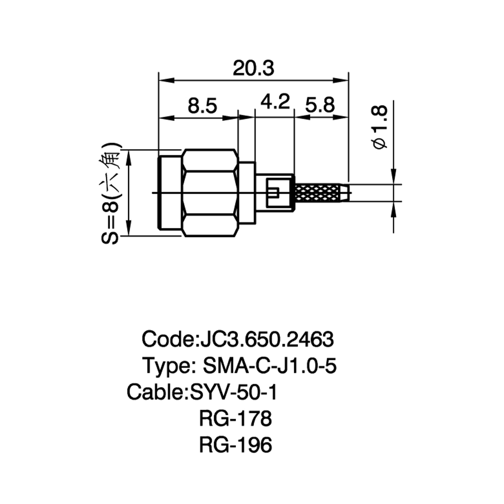 JC3.650.2463  SMA-C-J1.0-5