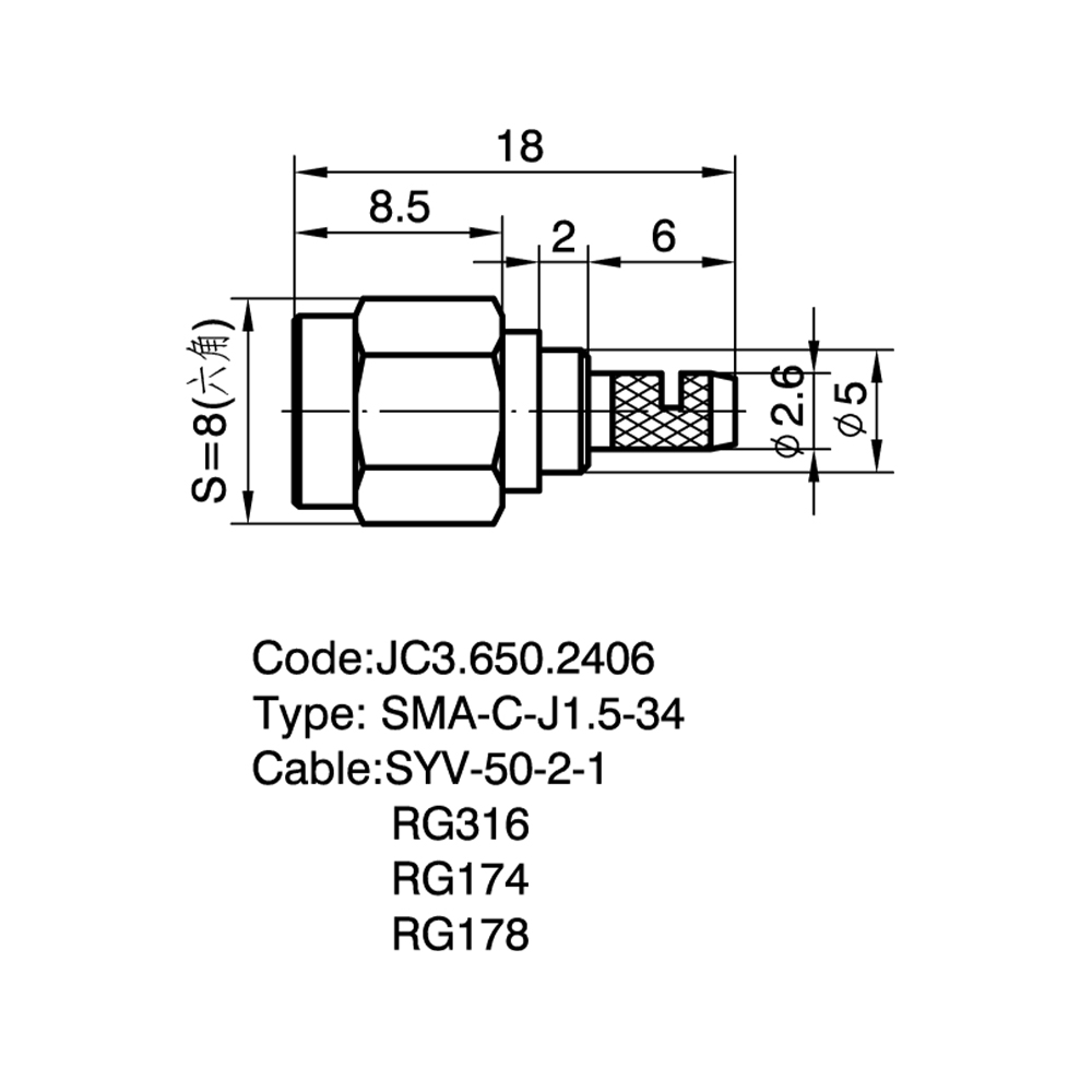 JC3.650.2406  SMA-C-J1.5-34