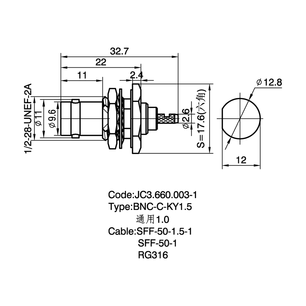 JC3.660.003-1  BNC-C-KY1.5