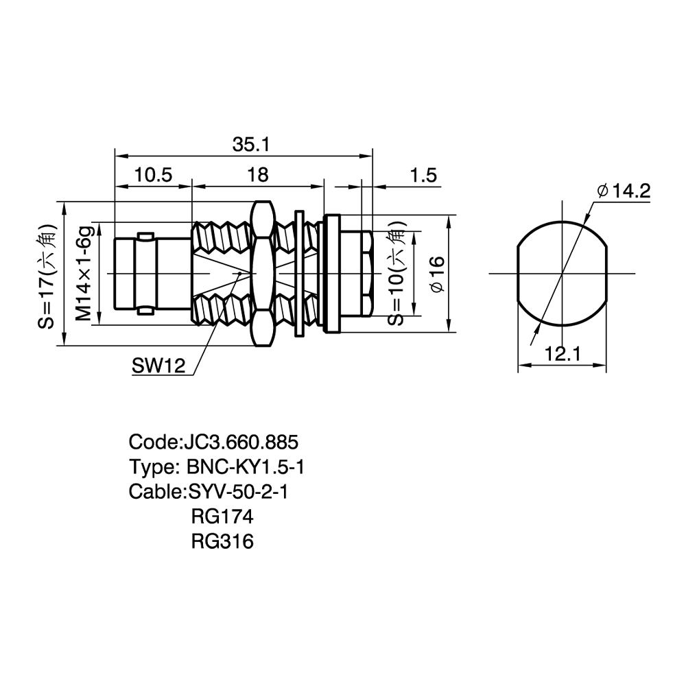 JC3.660.885  BNC-KY1.5-1