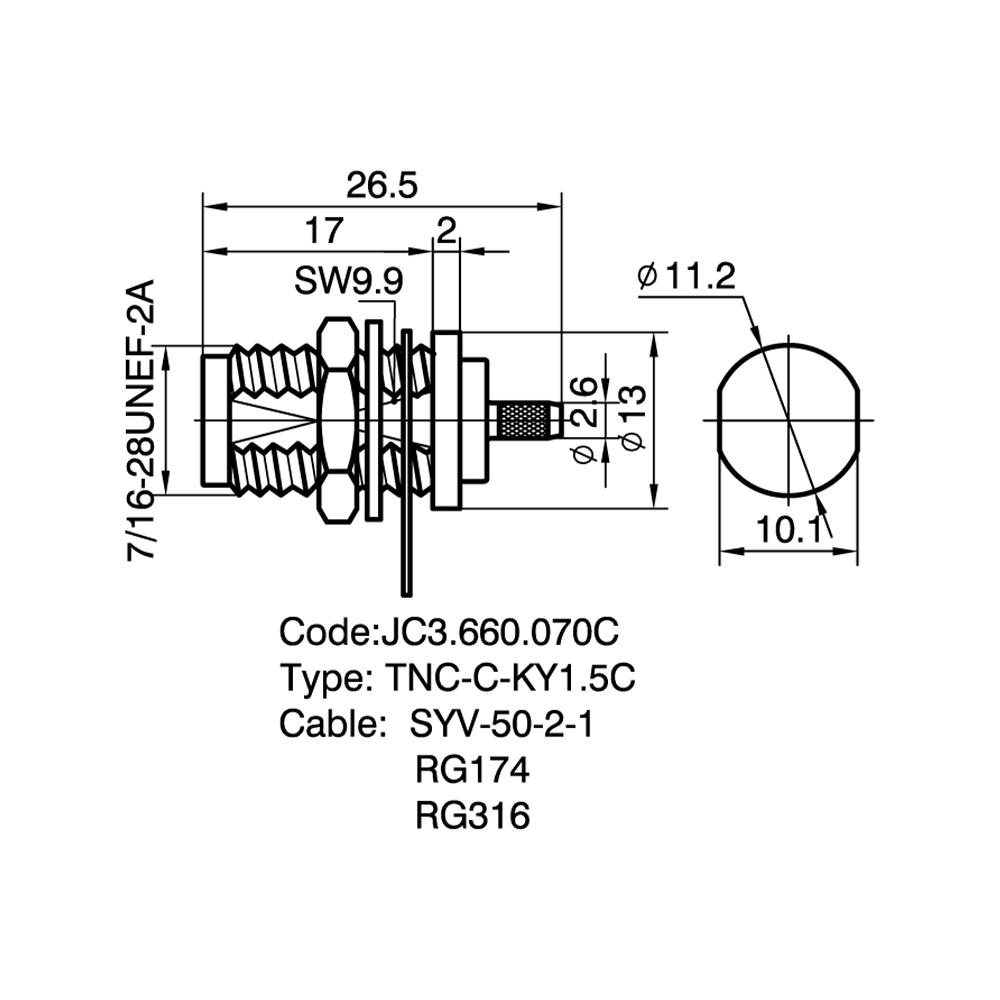 JC3.660.070C  TNC-C-KY1.5C