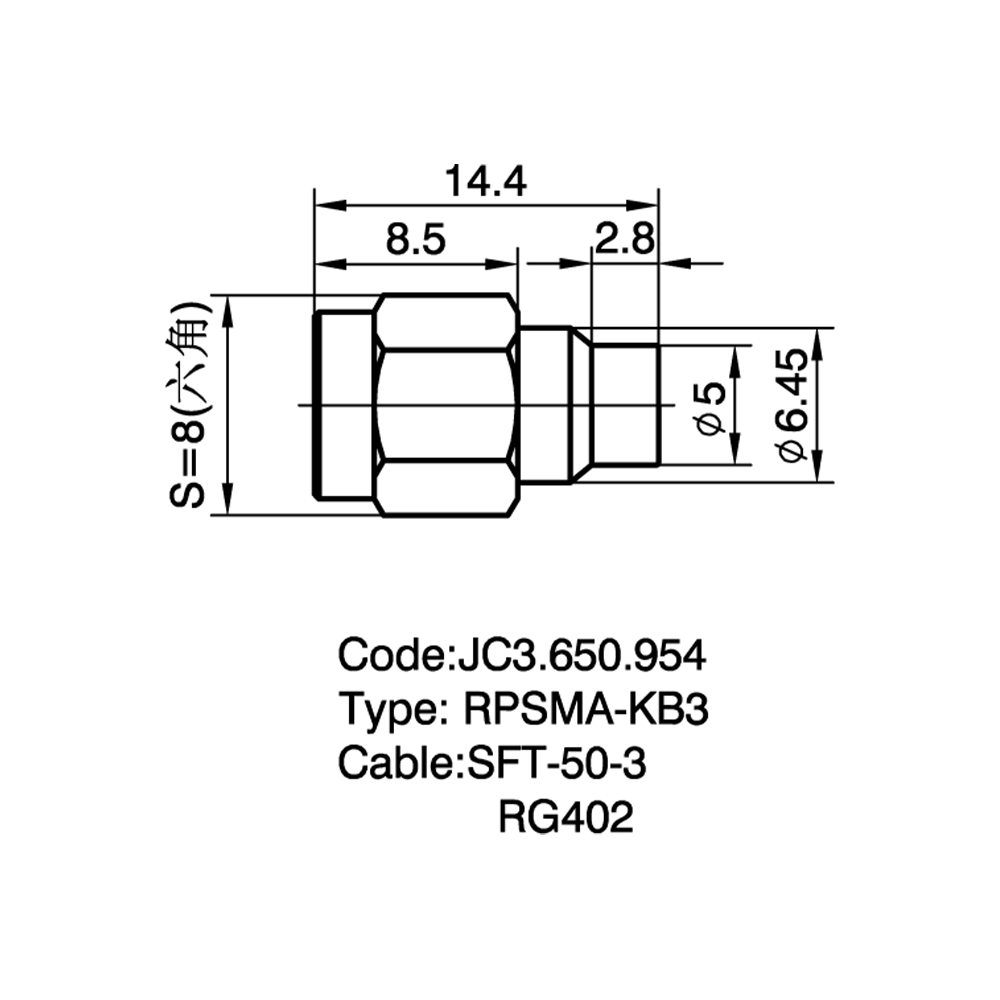 JC3.650.954 RPSMA-KB3