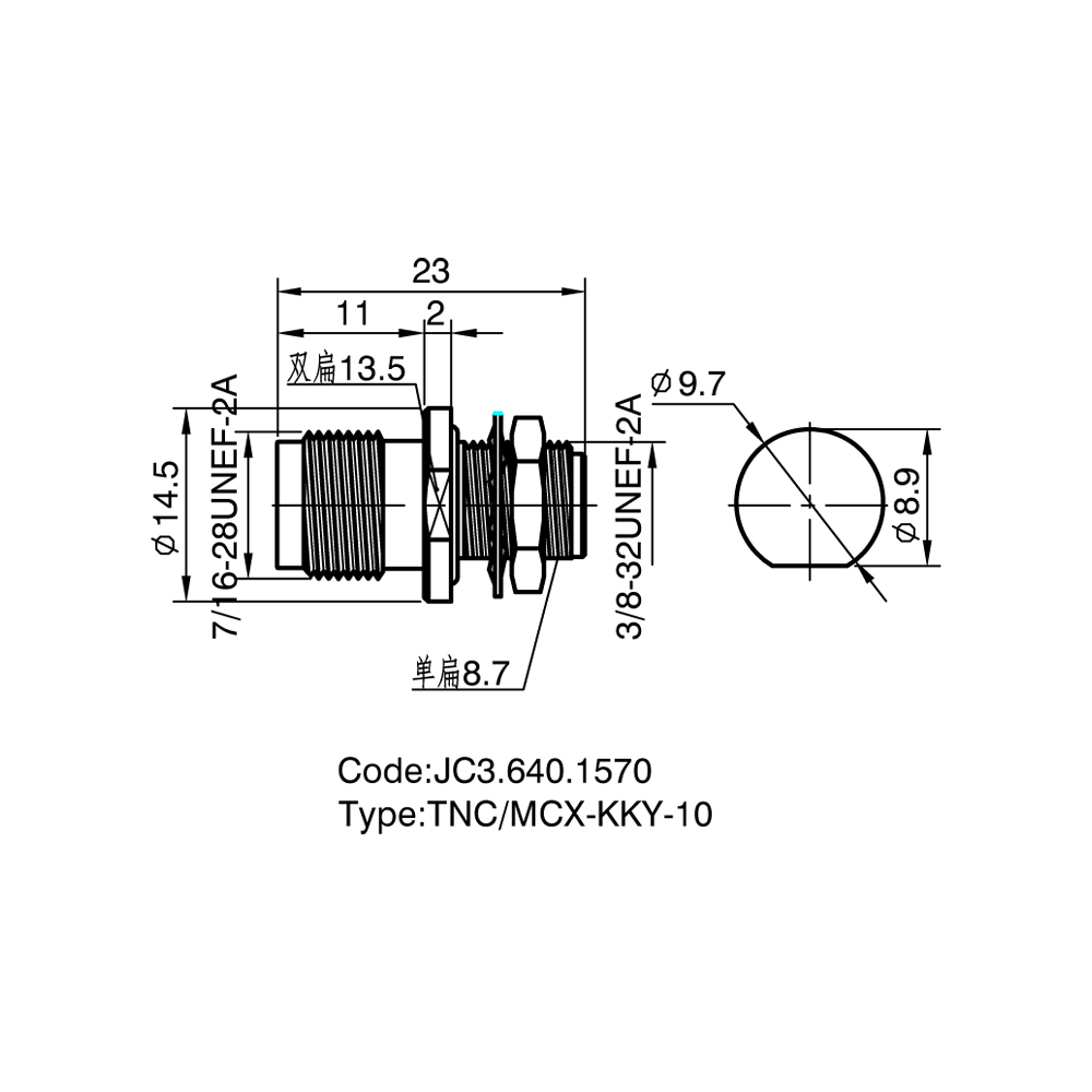 JC3.640.1570  TNC-MCX-KKY-10