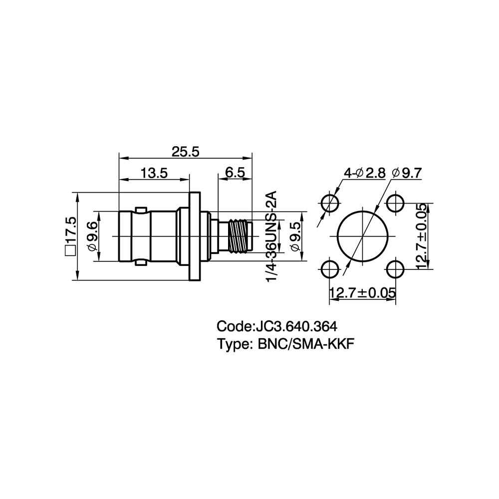 JC3.640.364  BNC-SMA-KKF